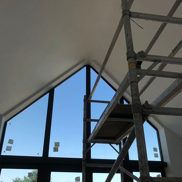 Ceiling plastering at domestic property