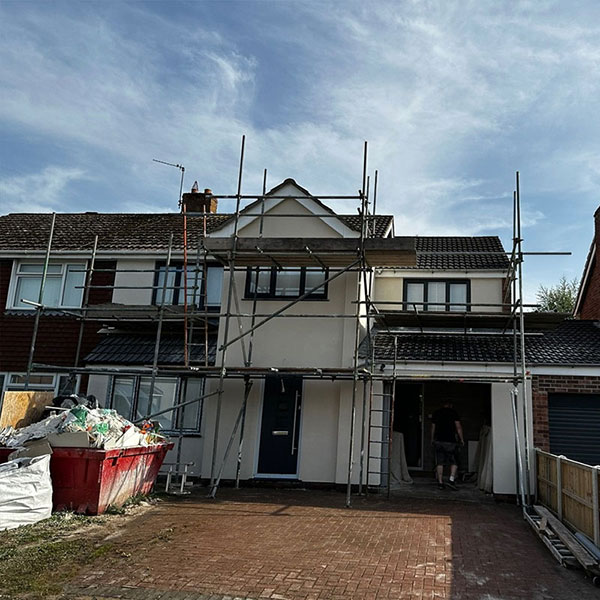 Scaffolding at Chester house for rendering